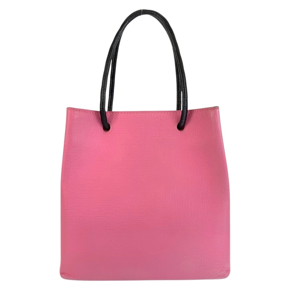BALENCIAGA Shopping Tote XXS Pink Black Silver Hardware Leather 572411 Bag Sh... - Picture 2 of 10